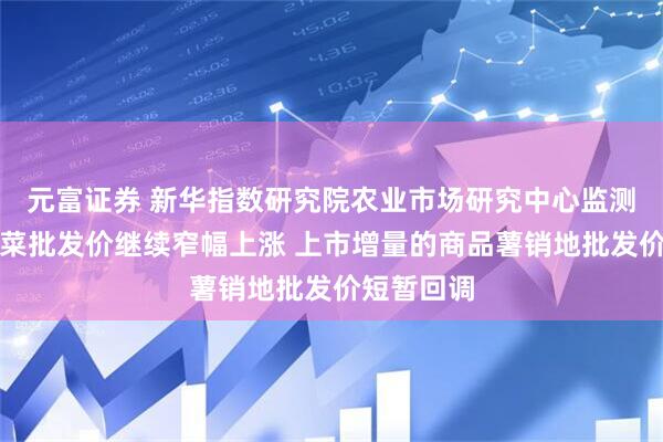 元富证券 新华指数研究院农业市场研究中心监测：全国蔬菜批发价继续窄幅上涨 上市增量的商品薯销地批发价短暂回调